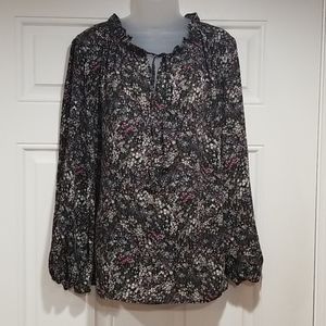 💙 BLOUSE: LOFT floral print blouse long sleeved